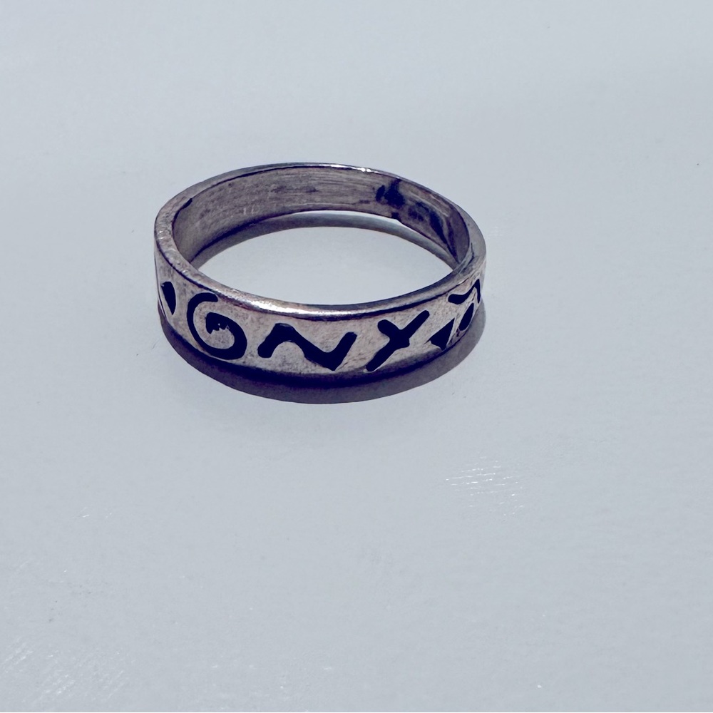 Sterling silver ring with designs